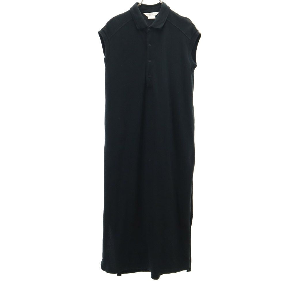 ユニオンランチ 日本製 ノースリーブ ポロシャツ ワンピース FREE ブラック系 UNION LAUNCH ロングスカート 鹿の子 レディース