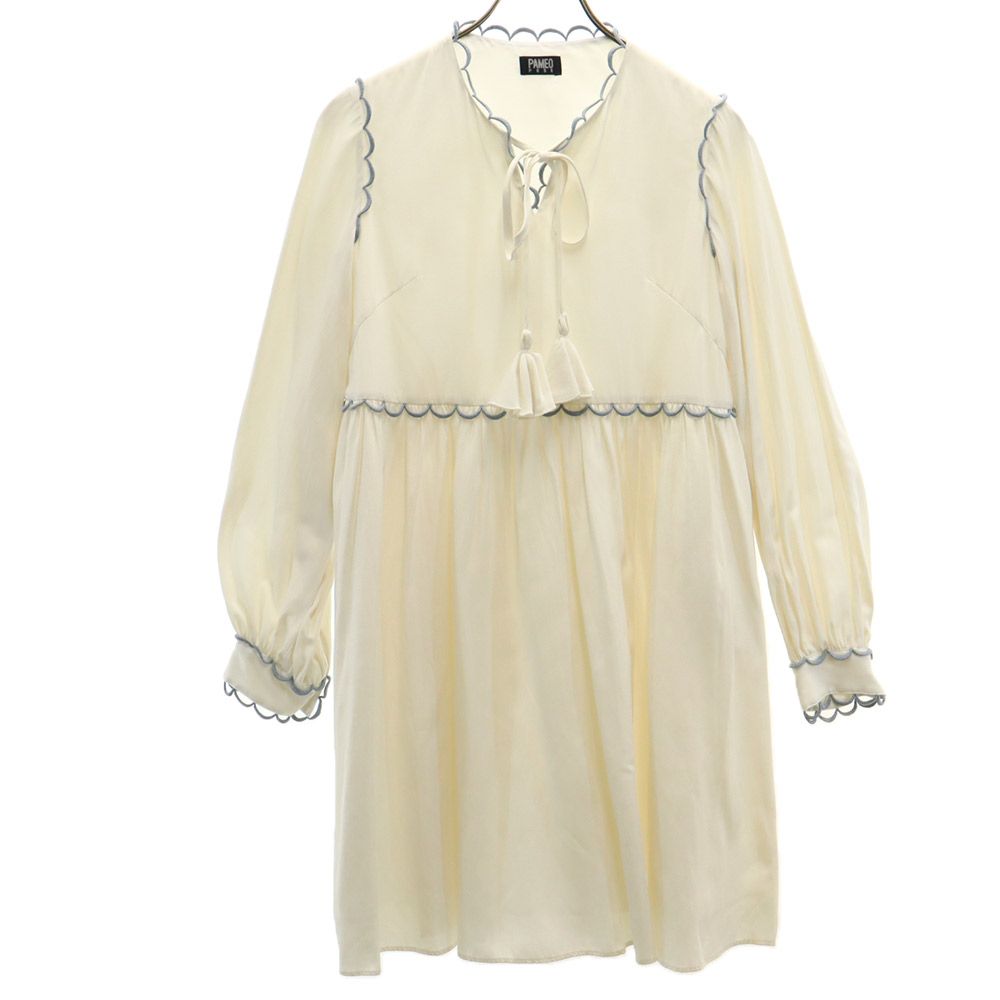 PAMEO POSE パメオポーズ 日本製 長袖 ワンピース F ホワイト系 レディース