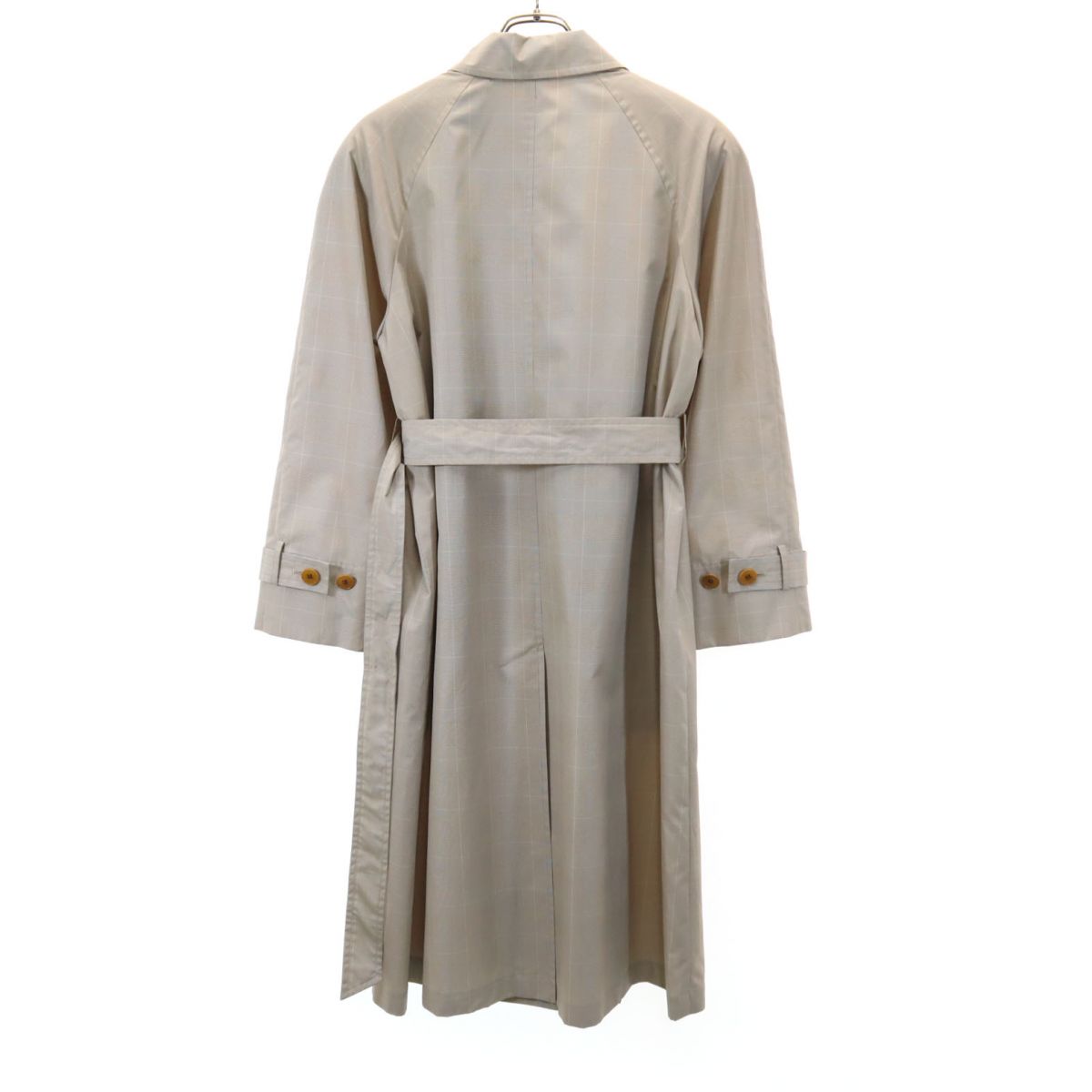 Aquascutum アクアスキュータム チェック柄 ステンカラーコート 9 ブラウン系 レディース