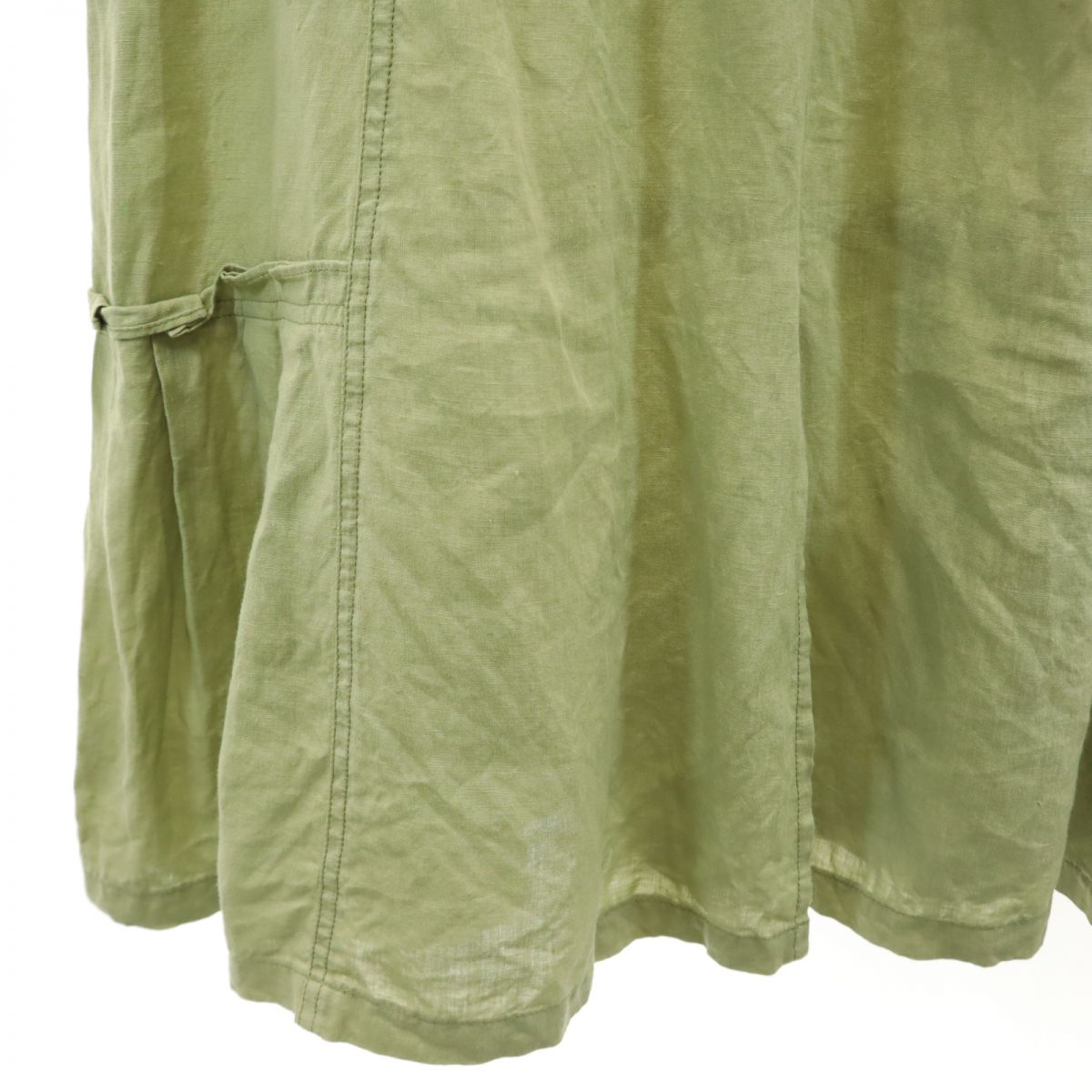 MAX MARA マックスマーラ リネン100% 長袖 シャツワンピース 40 カーキ レディース