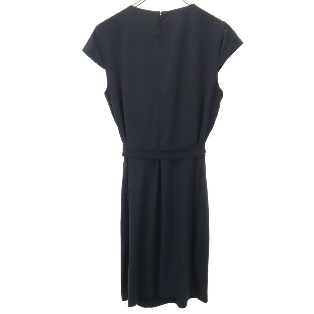 Calvin klein カルバンクライン 半袖 膝丈ワンピース 10 黒 フレンチスリーブ レディース