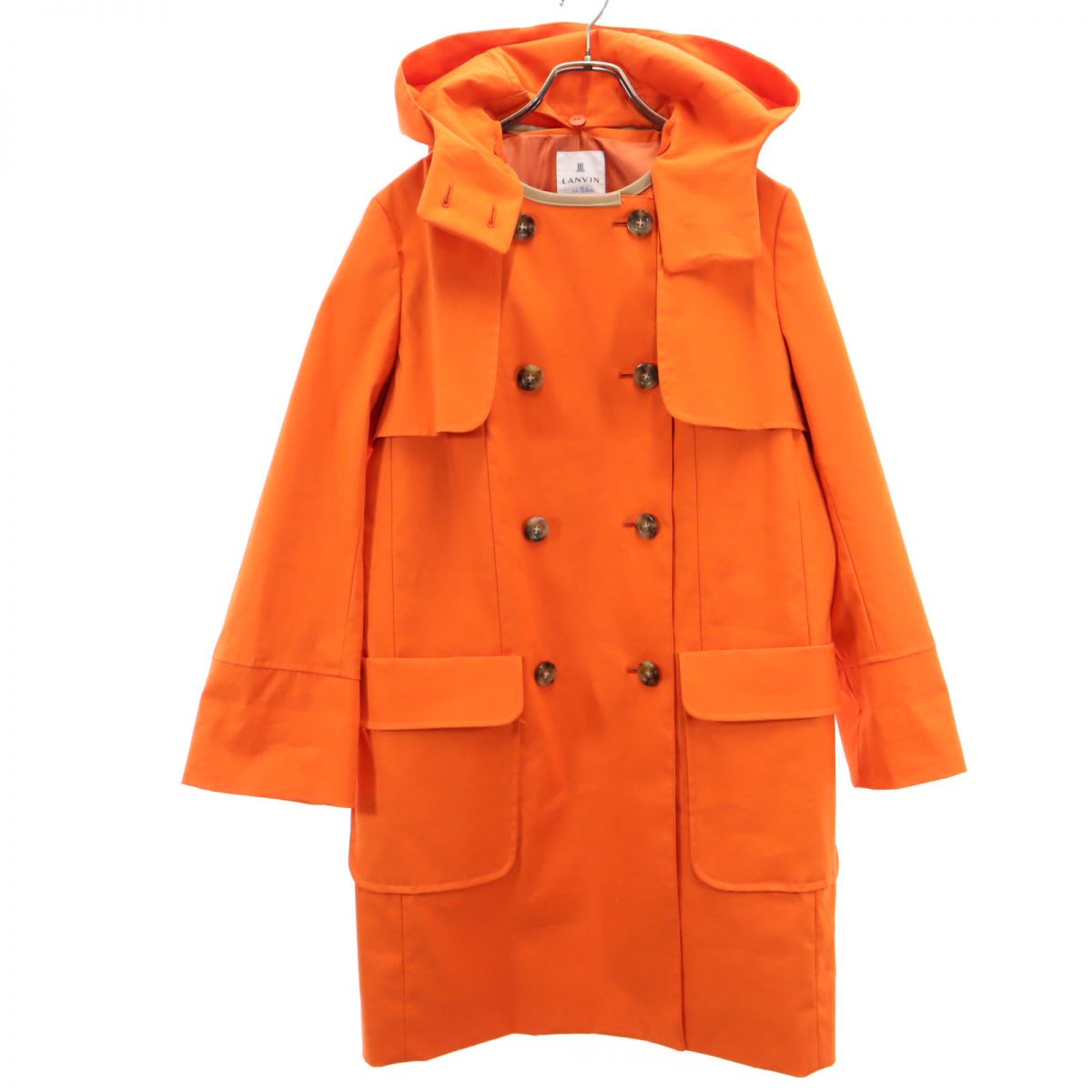 ランバンオンブルー ロングコート 38 オレンジ LANVIN en Bleu レディース
