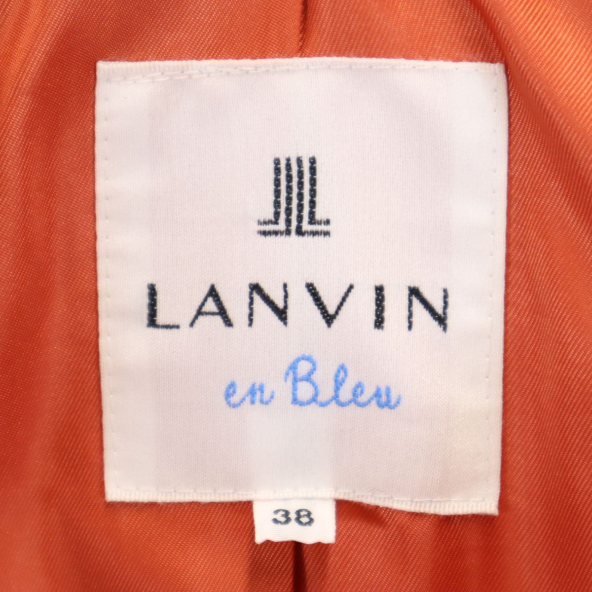 ランバンオンブルー ロングコート 38 オレンジ LANVIN en Bleu レディース
