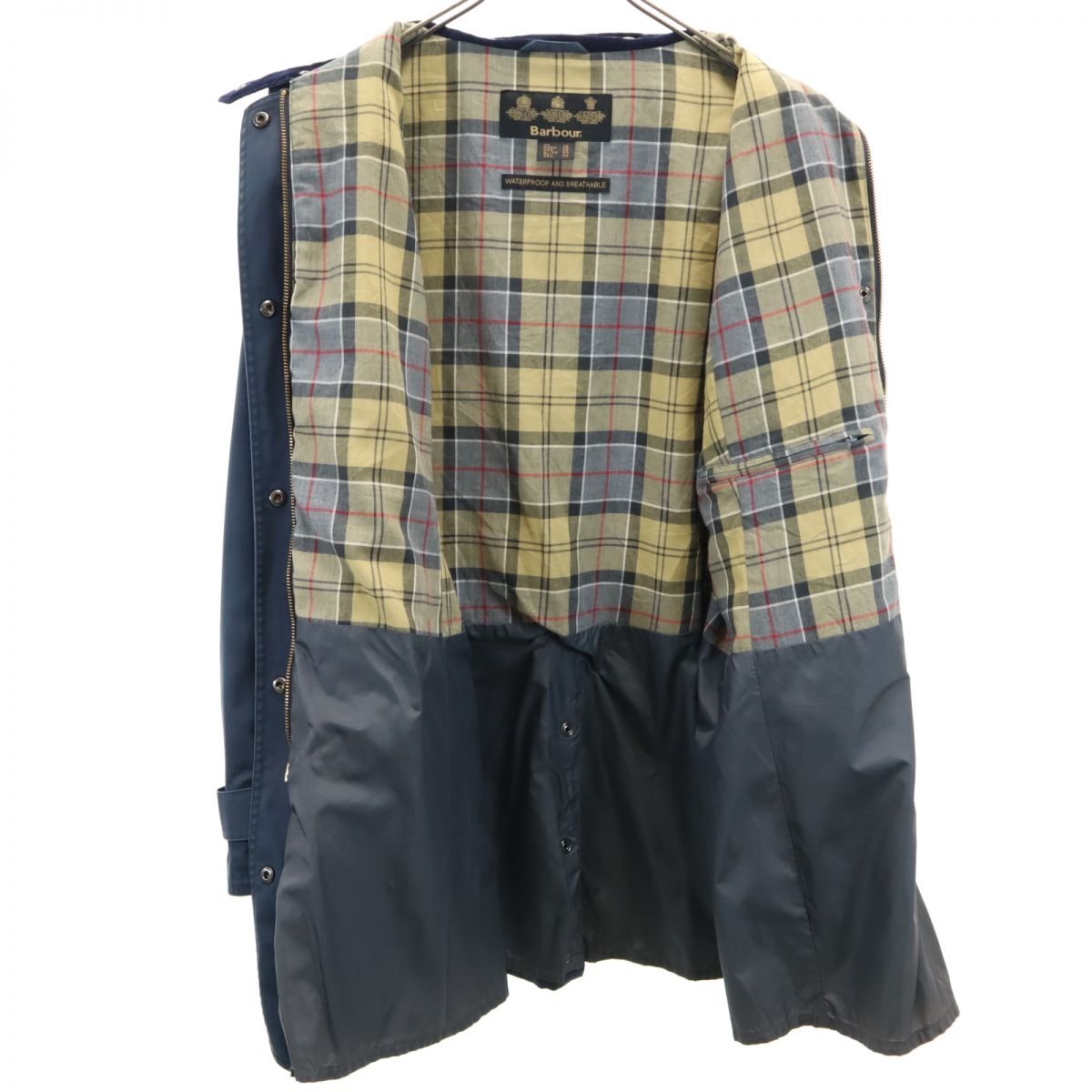 Barbour バブアー 襟コーデュロイ ロングコート 12 ネイビー レディース