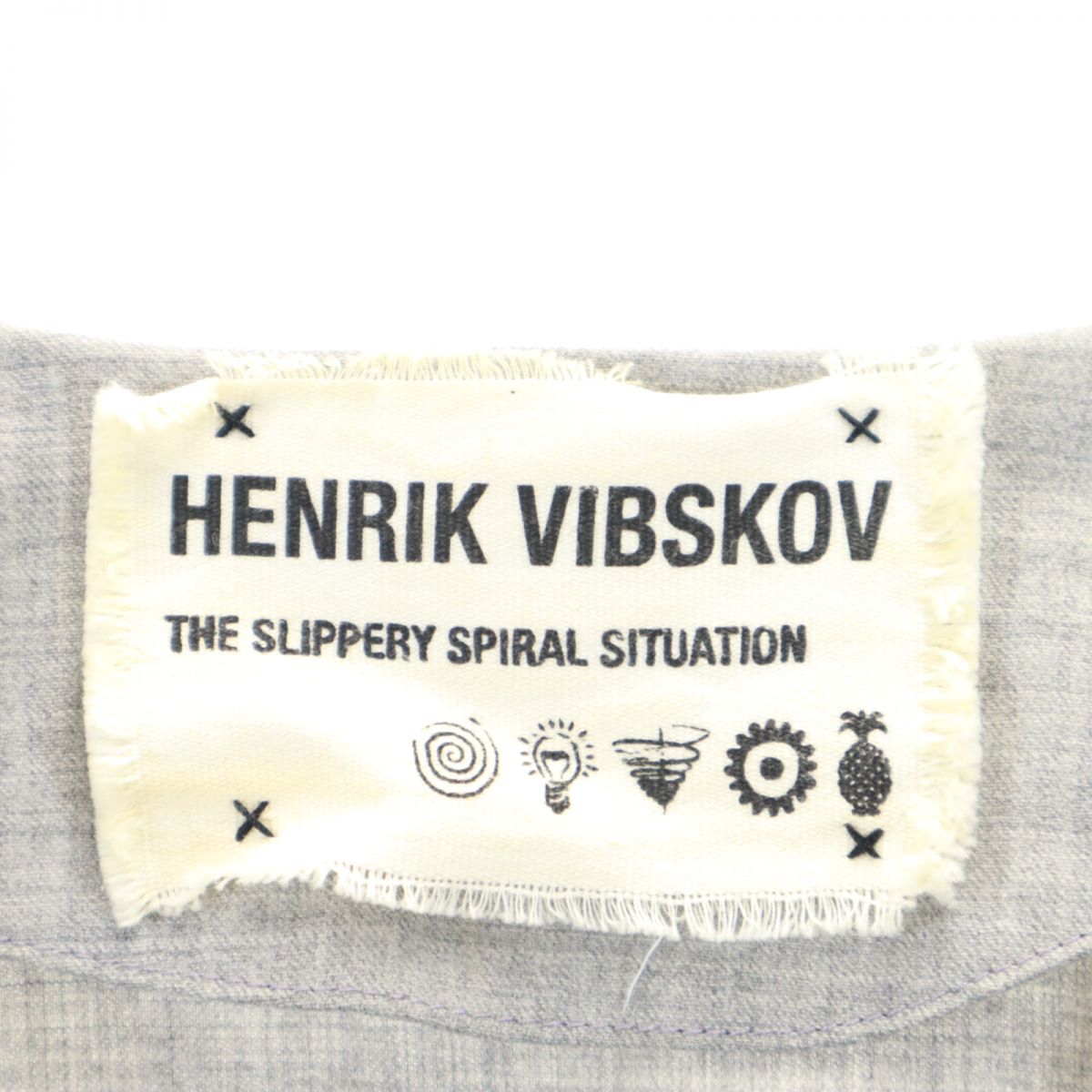 HENRIK VIBSKOV ヘンリックヴィブスコフ ウールブレンド 長袖 変形 膝丈ワンピース M グレー×黒 レディース