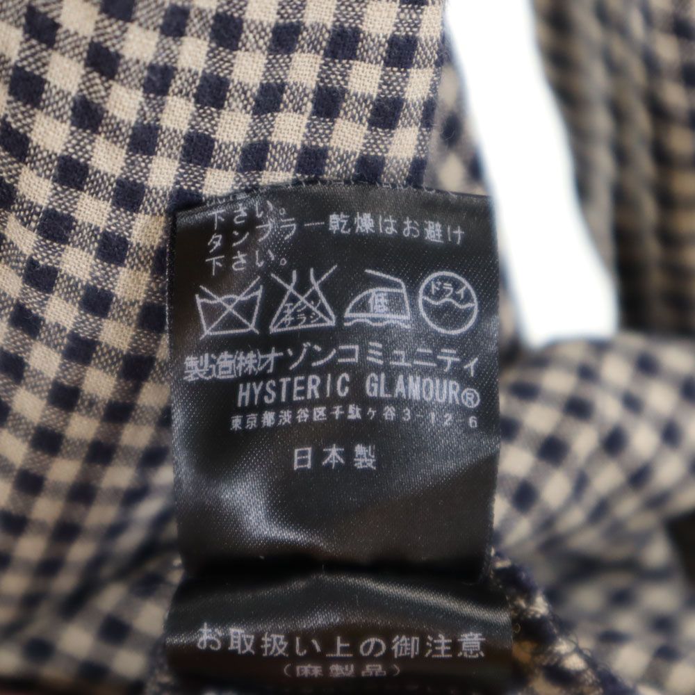 HYSTERIC ヒステリック 日本製 チェック柄 コート F ブラック系 レディース