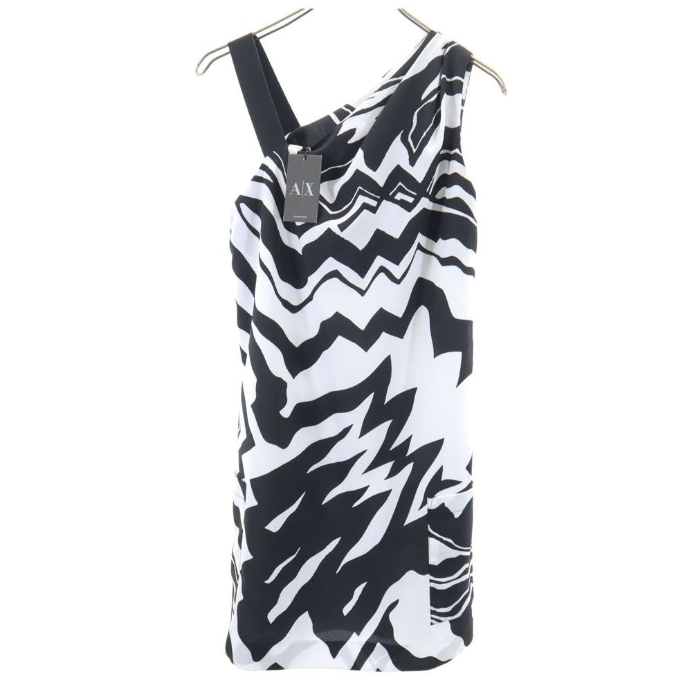 ARMANI EXCHANGE アルマーニエクスチェンジ 総柄 アシンメトリー ワンピース 2 ホワイト系 サイドジップ レディース