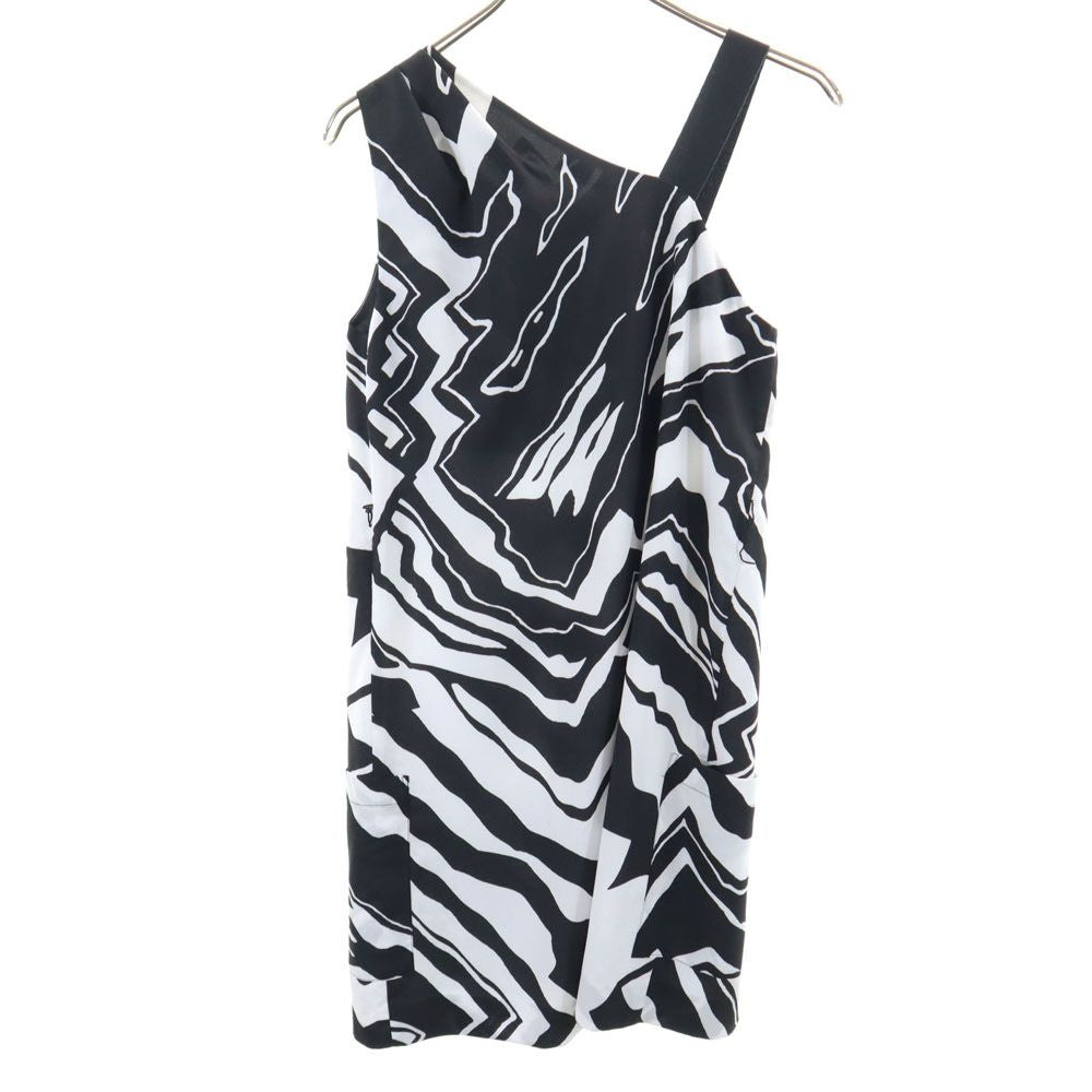 ARMANI EXCHANGE アルマーニエクスチェンジ 総柄 アシンメトリー ワンピース 2 ホワイト系 サイドジップ レディース