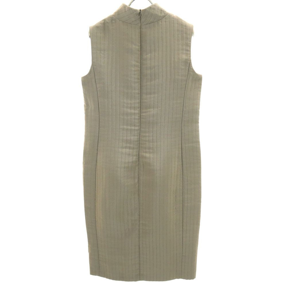 MAX MARA マックスマーラ イタリア製 ノースリーブ ワンピース 42 カーキ バックジップ レディース