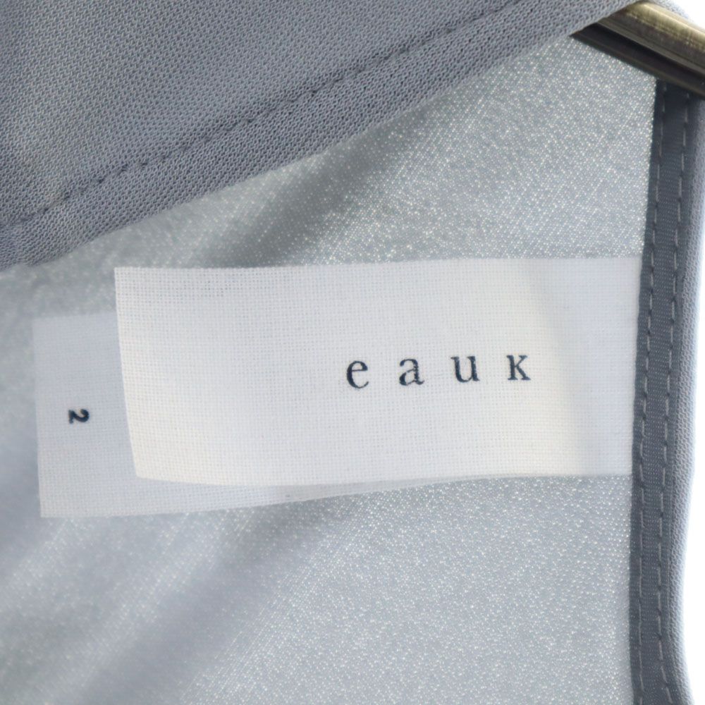 eauk オーク 日本製 ノースリーブ ワンピース 2 グレー バックジップ レディース