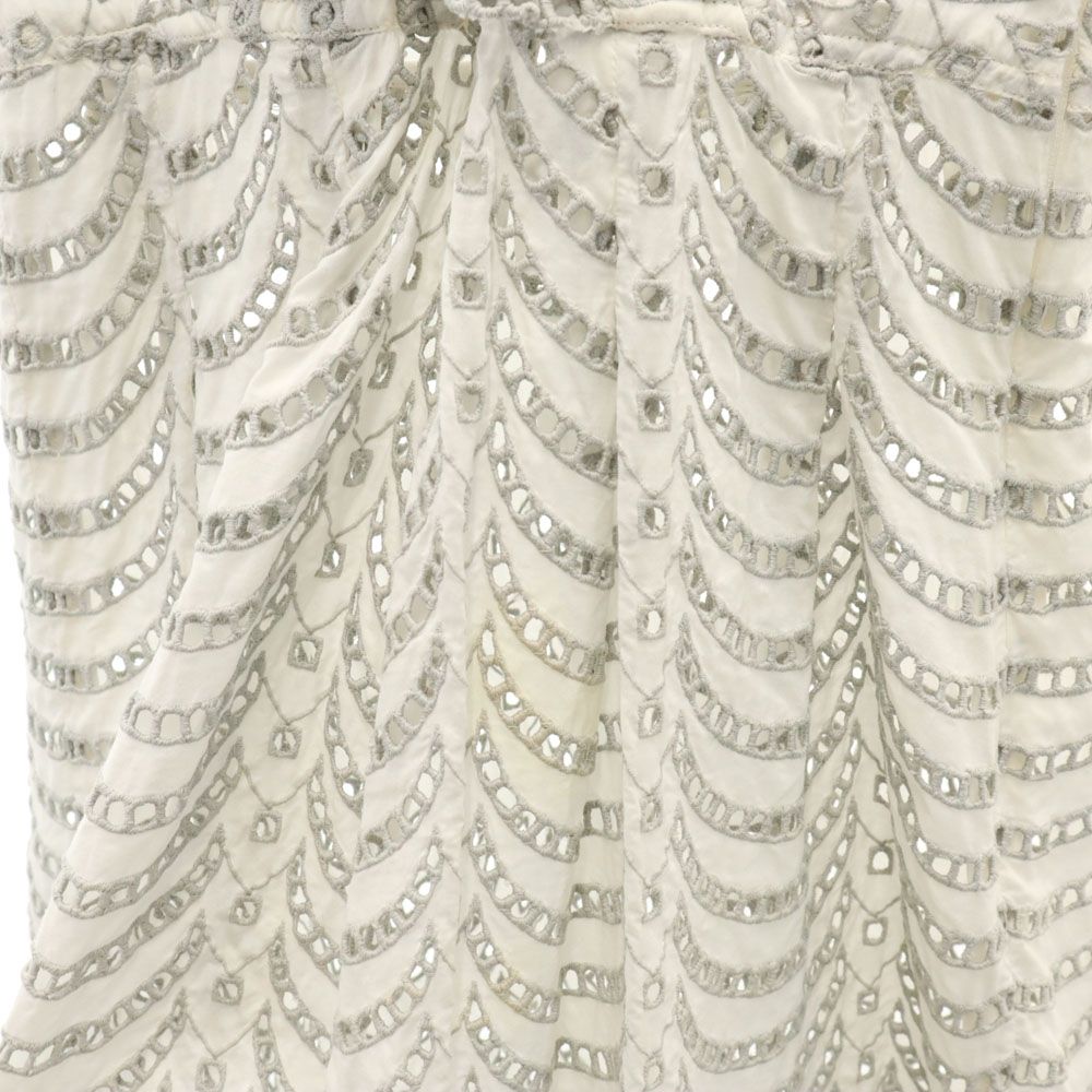 MARC BY MARC JACOBS マークバイマークジェイコブス 総柄 ノースリーブ 膝丈ワンピース ホワイト×グレー レディース