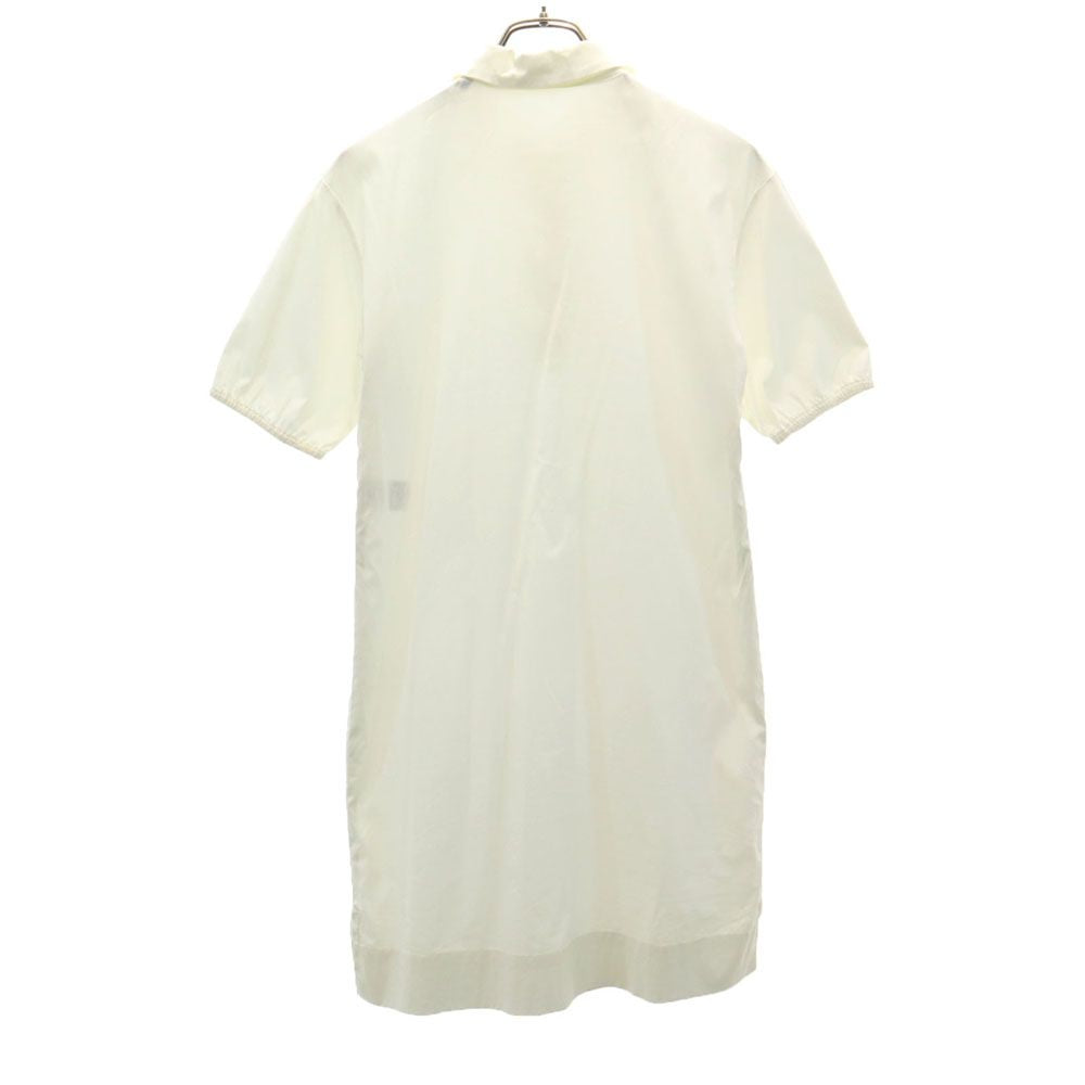 JIL SANDER ジルサンダー ネイビー イタリア製 半袖 シャツワンピース 34 白 NAVY レディース