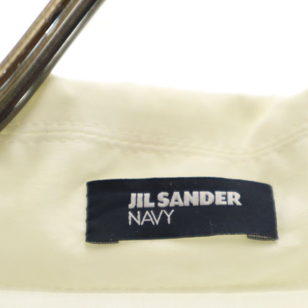 JIL SANDER ジルサンダー ネイビー イタリア製 半袖 シャツワンピース 34 白 NAVY レディース