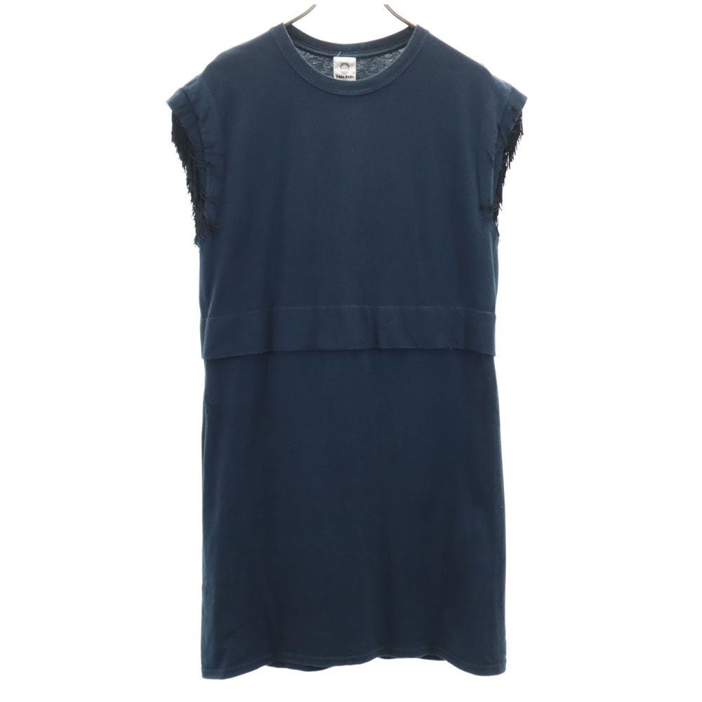 TOGA トーガ オッズアンドエンズ 半袖 膝丈ワンピース F ネイビー Odds&Ends フレンチスリーブ レディース