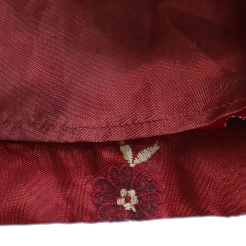 TOCCA トッカ 日本製 半袖 パフスリーブ 膝丈ワンピース ベージュ×赤 レディース