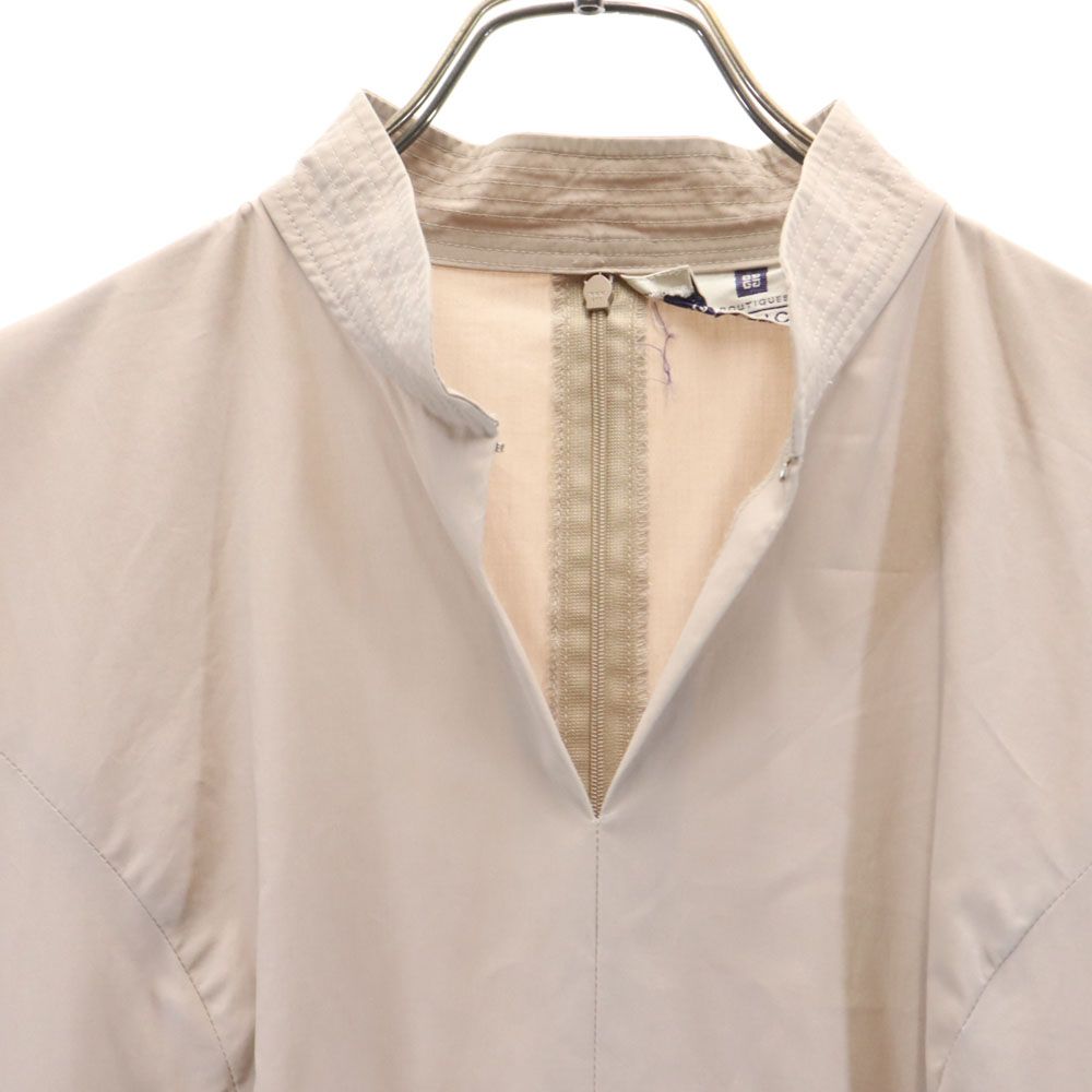 GIVENCHY ジバンシィ 半袖 スタンドカラー フレア 膝丈ワンピース 42 ベージュ系 レディース