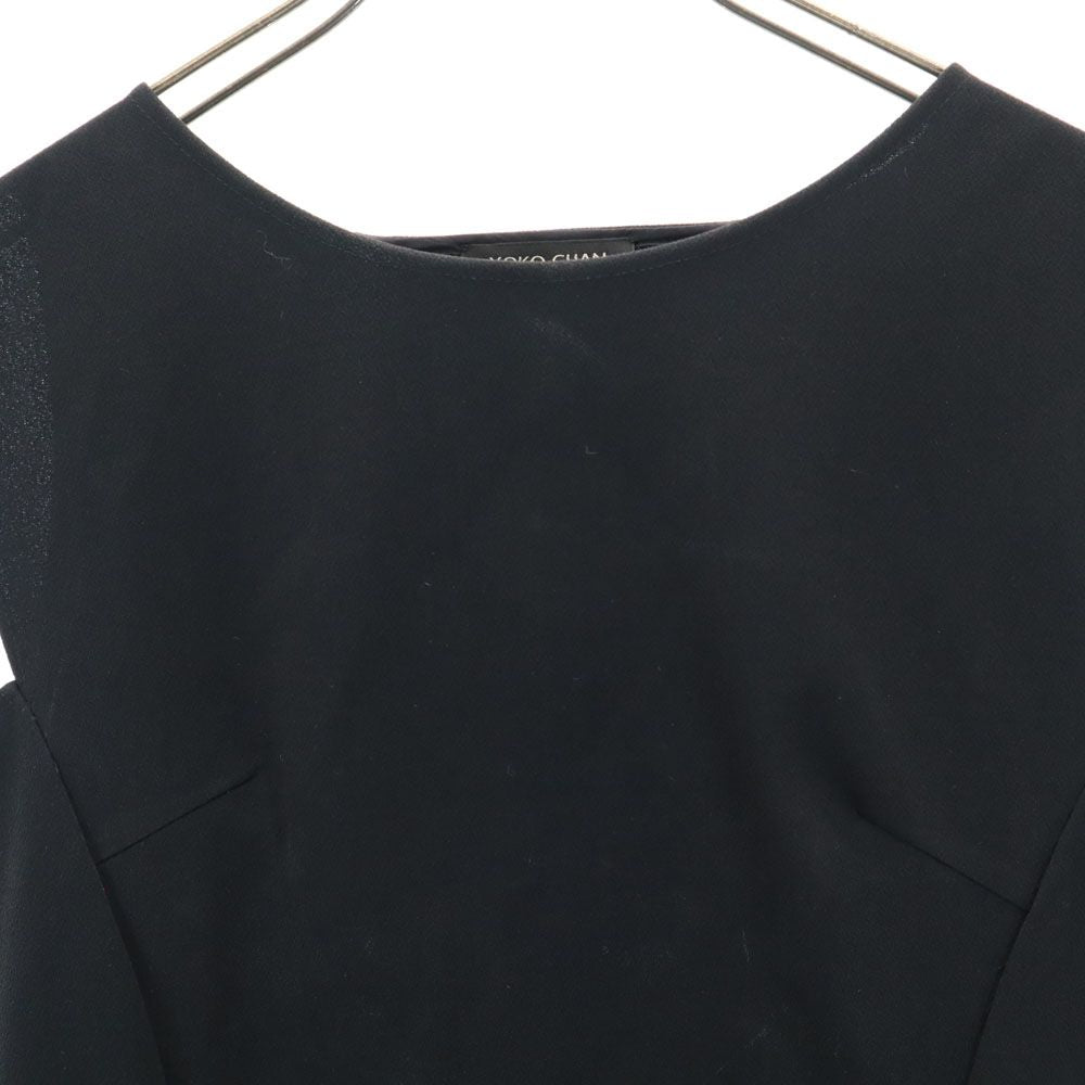 YOKO CHAN ヨーコチャン 日本製 ノースリーブ ミニワンピース 36 ブラック レディース