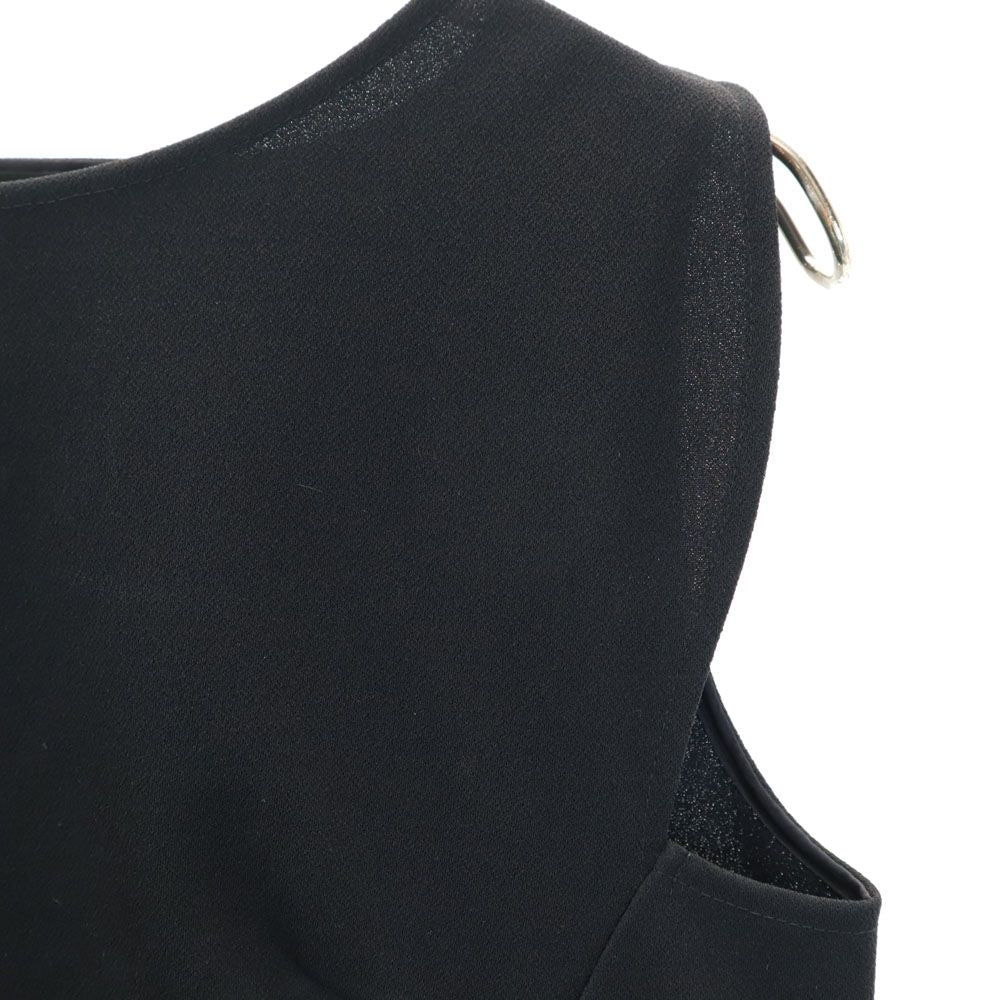 YOKO CHAN ヨーコチャン 日本製 ノースリーブ ミニワンピース 36 ブラック レディース