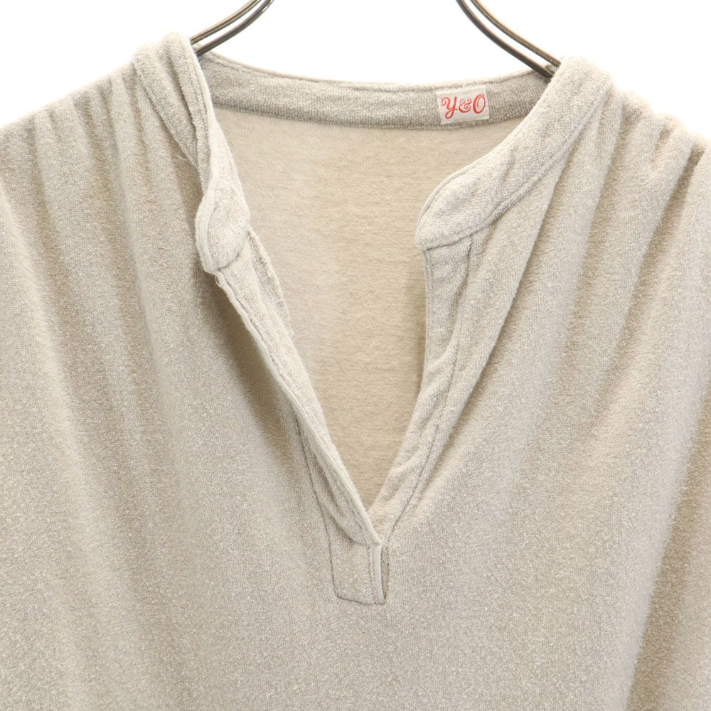 YOUNG&OLSEN ヤングアンドオルセン 日本製 ノースリーブ タオル地 スキッパーカラー 膝丈ワンピース 1 グレー系 レディース