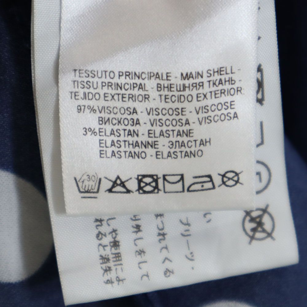 coccapani コカパーニ イタリア製 ドット柄 ノースリーブ 膝丈ワンピース L ネイビー レディース