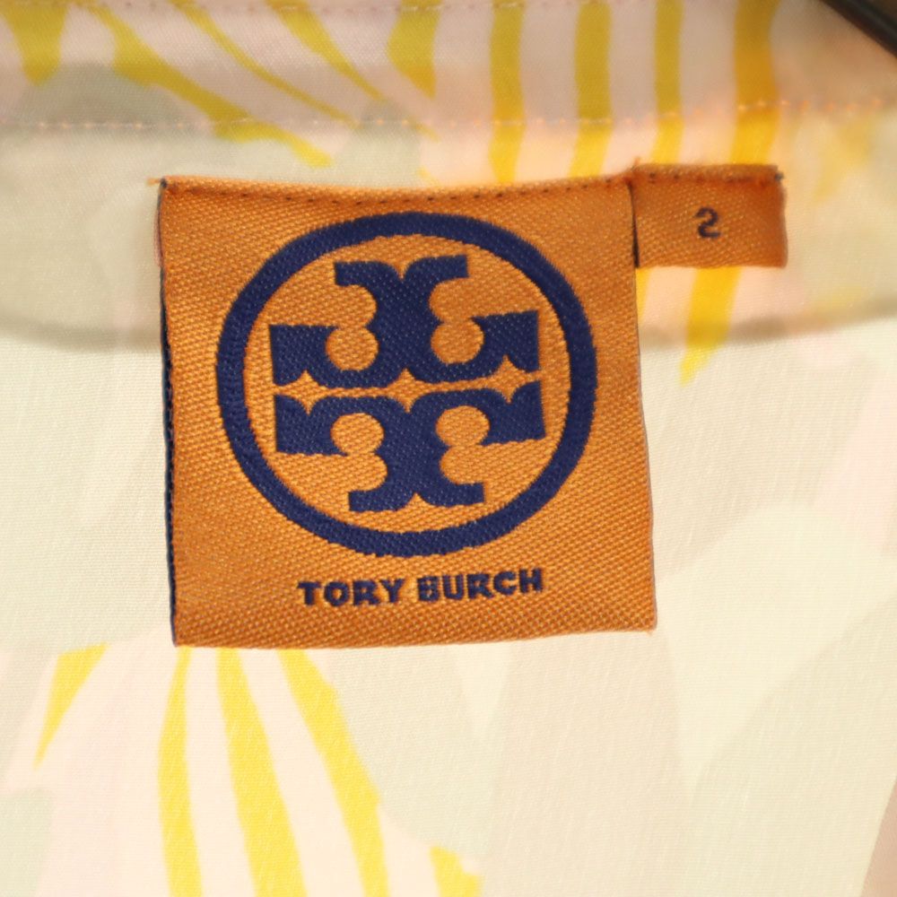 Tory Burch トリーバーチ フレンチスリーブ ミニワンピース 2 ベージュ系 レディース