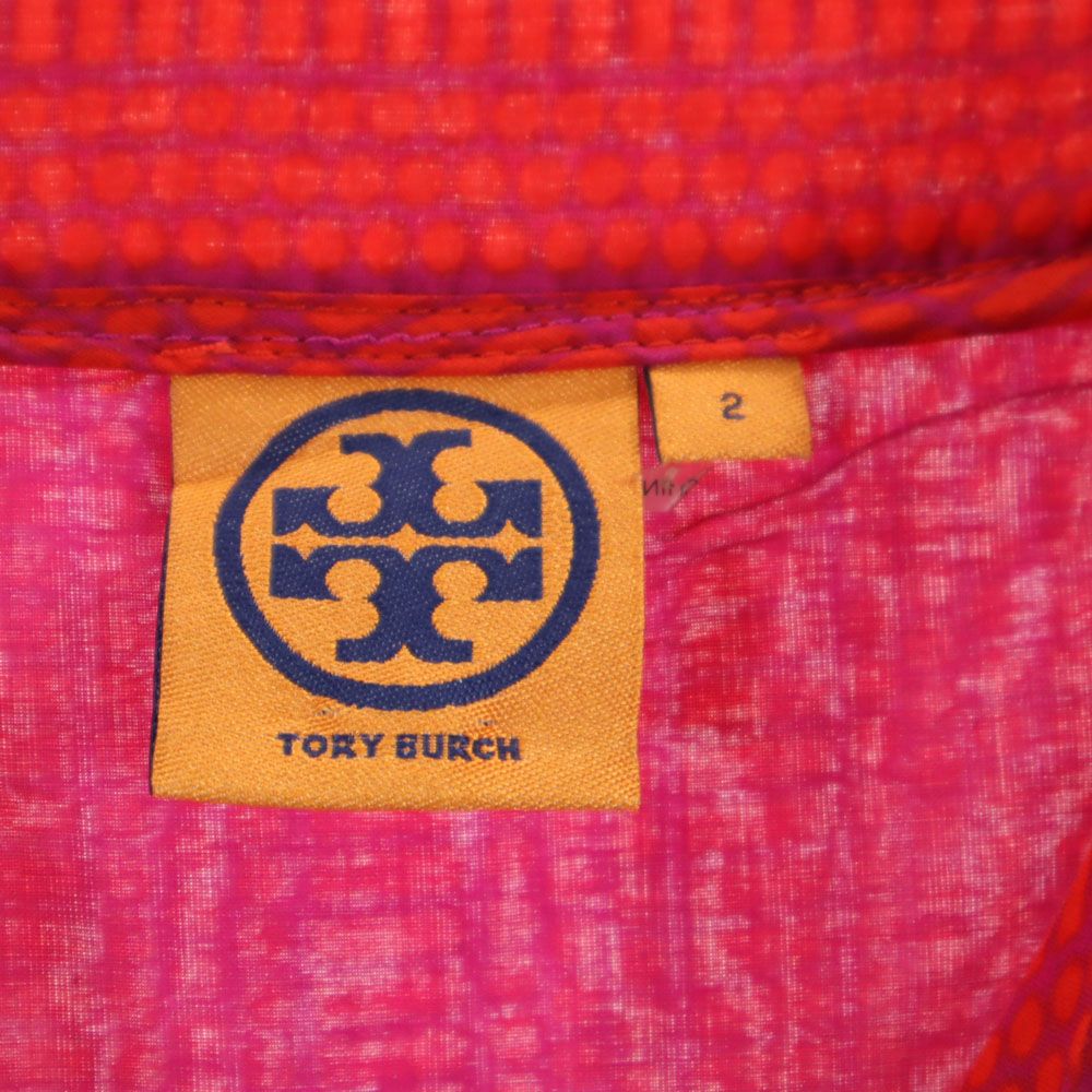 Tory Burch トリーバーチ 半袖 ミニワンピース 2 レッド系 レディース