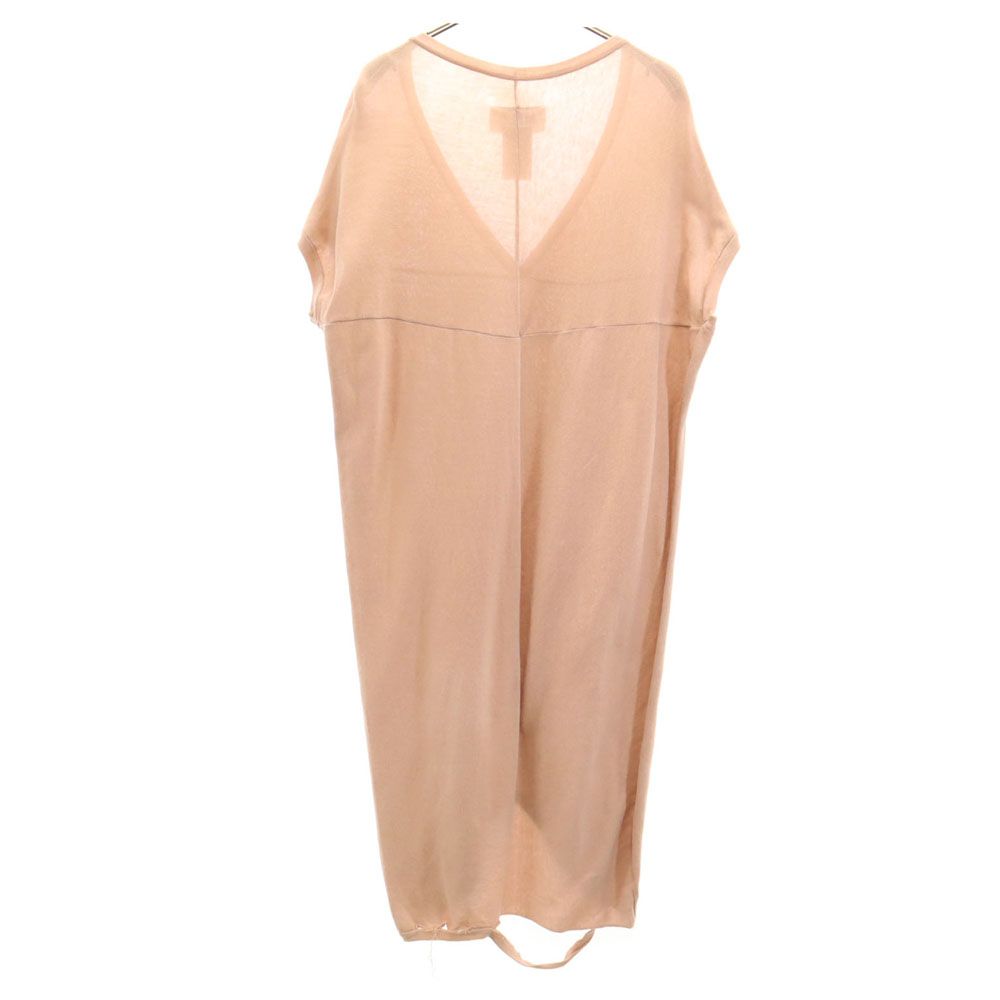 Maison Martin Margiela メゾンマルタンマルジェラ イタリア製 ノースリーブ Vネック コットン ニット ワンピース S ピンク系 フレンチ袖 レディース