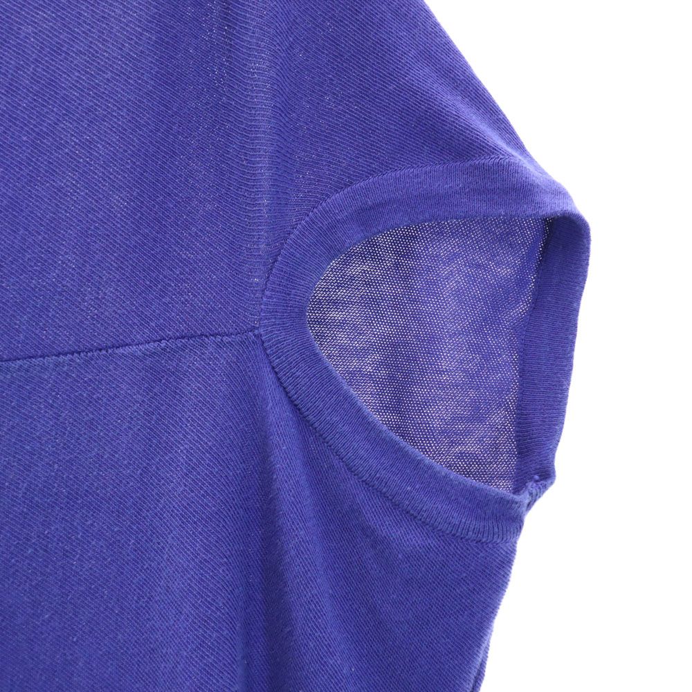 Maison Martin Margiela メゾンマルタンマルジェラ イタリア製 ノースリーブ Vネック コットン ニット ワンピース S ブルー系 フレンチ袖 レディース