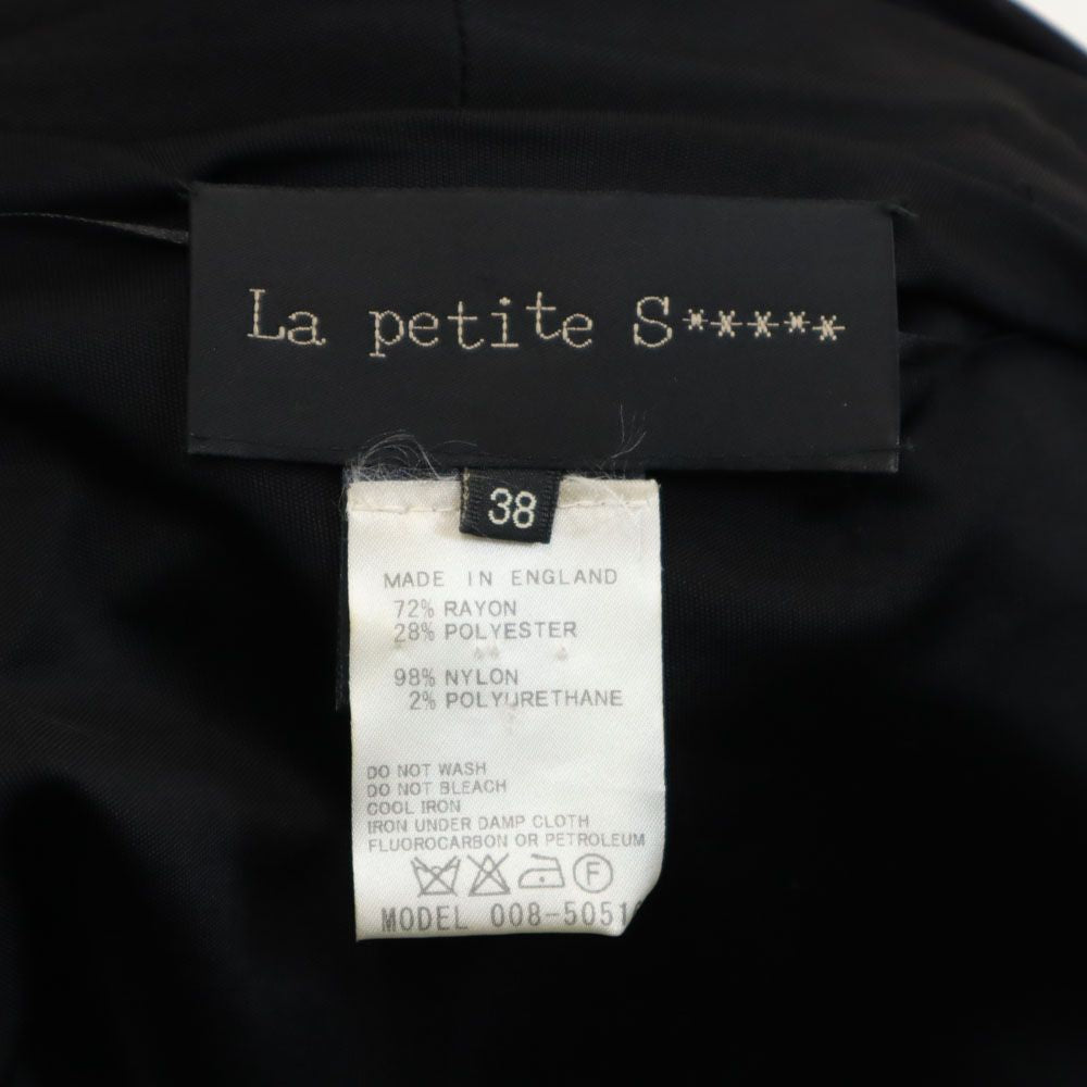 La Petite S イギリス製 ノースリーブ ドレープ ロングワンピース 38 ブラック レディース