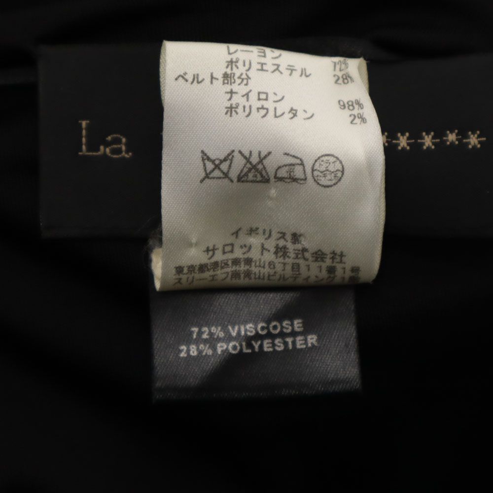 La Petite S イギリス製 ノースリーブ ドレープ ロングワンピース 38 ブラック レディース