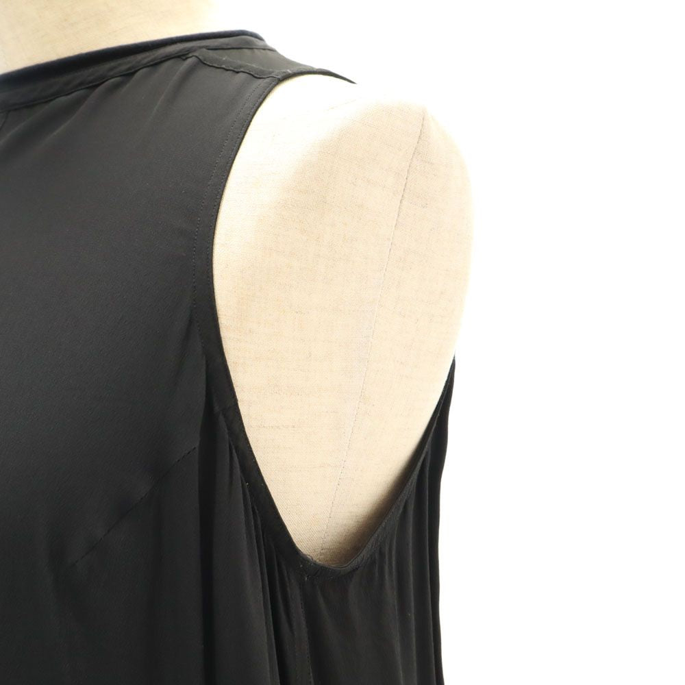 リックオウエンス イタリア製 シルクブレンド ノースリーブ 膝丈ワンピース 6 黒 Rick Owens レディース
