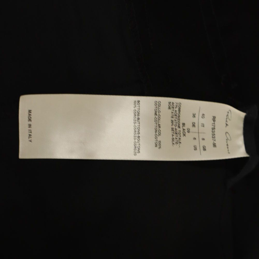 リックオウエンス イタリア製 シルクブレンド ノースリーブ 膝丈ワンピース 6 黒 Rick Owens レディース