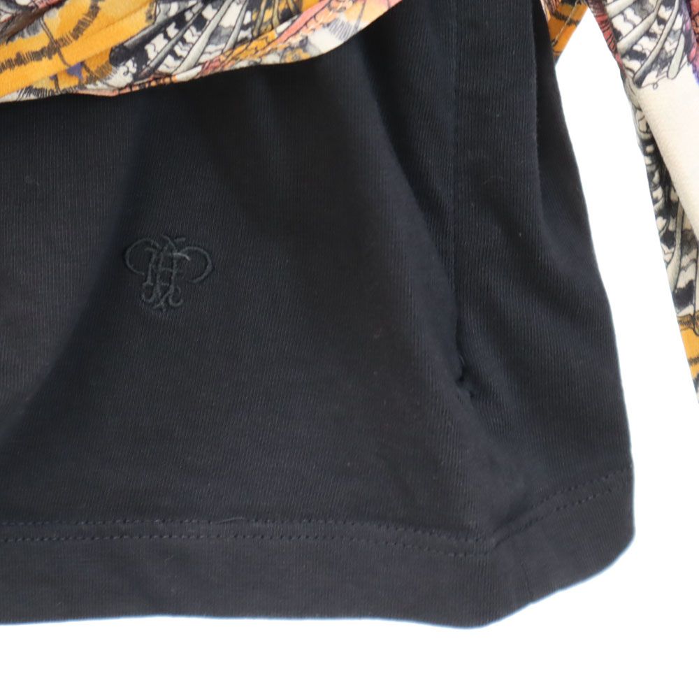 Emilio Pucci エミリオプッチ 半袖 シルクパーツ ドッキング Tシャツ S 黒系 レディース