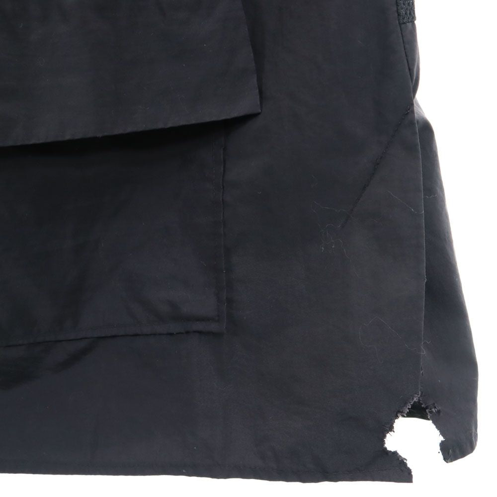 刺繍 半袖 ジャケット ブラック フロントジップ メンズ