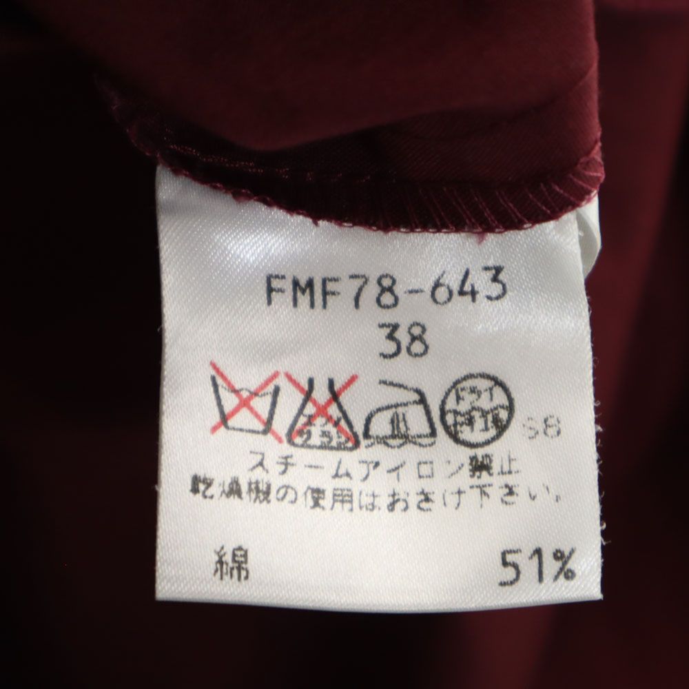 BURBERRY BLUE LABEL バーバリーブルーレーベル 三陽商会 7分袖 ワンピース 38 レッド系 フロントジップ レディース