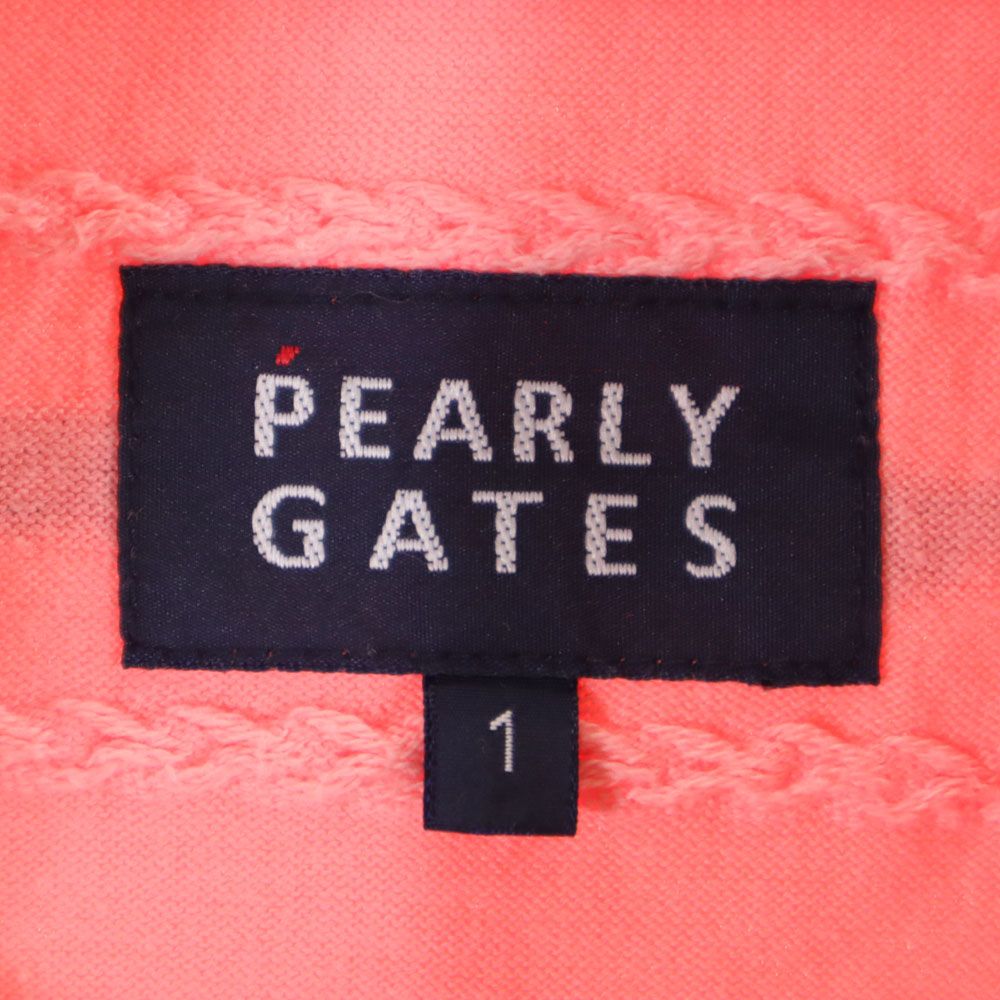 PEARLY GATES パーリーゲイツ 日本製 ストライプ ゴルフ 半袖 ボタンダウン ワンピース 1 ピンク フロントボタン レディース