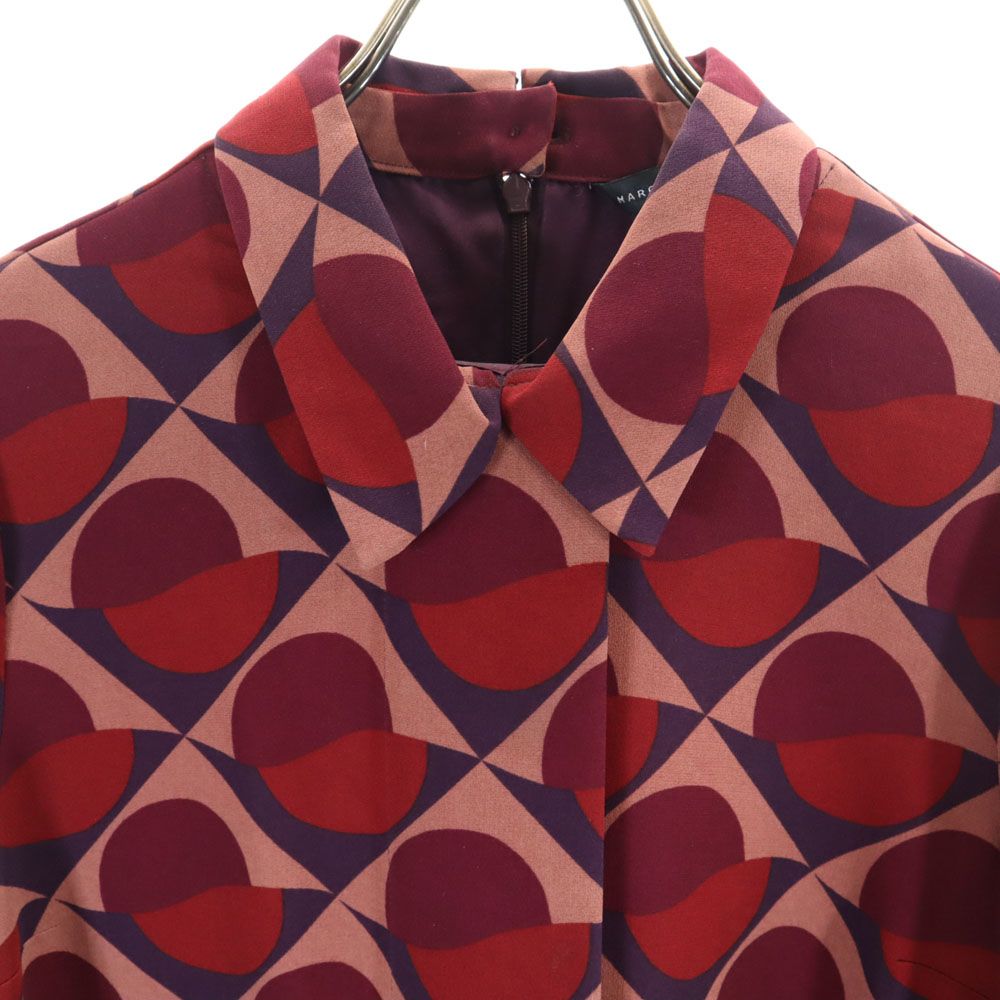 MARC BY MARC JACOBS マークバイマークジェイコブス 半袖 膝丈ワンピース 2 ボルドー系 レディース