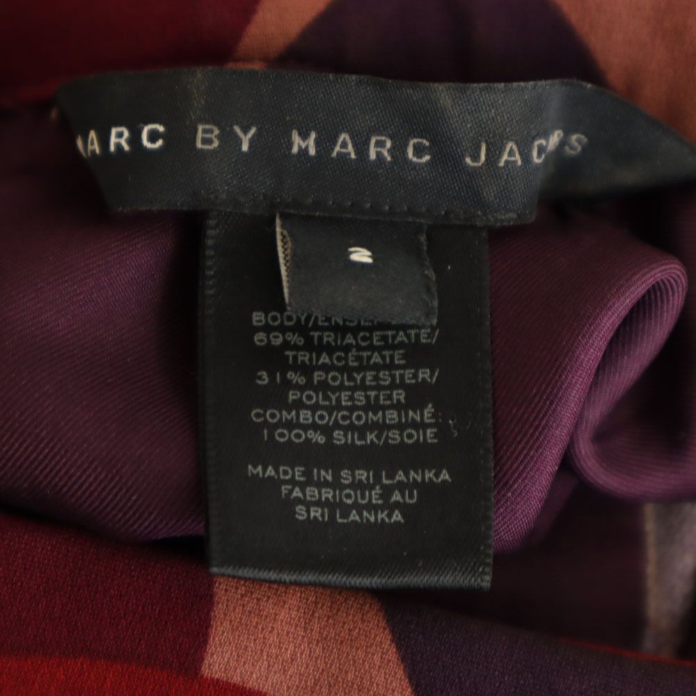 MARC BY MARC JACOBS マークバイマークジェイコブス 半袖 膝丈ワンピース 2 ボルドー系 レディース