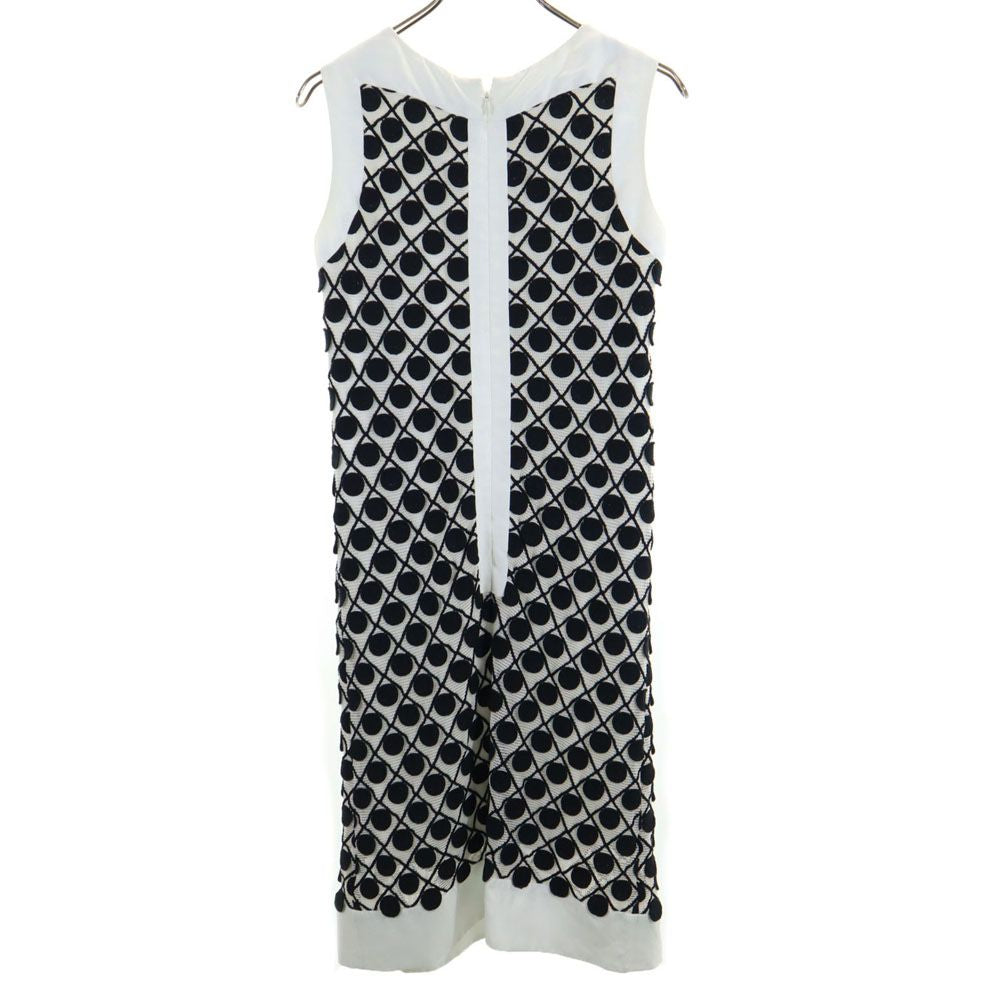 Pierre Cardin ピエールカルダン ノースリーブ 膝丈ワンピース 38 ホワイト レディース