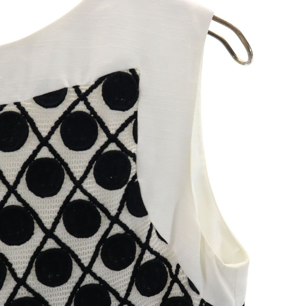 Pierre Cardin ピエールカルダン ノースリーブ 膝丈ワンピース 38 ホワイト レディース