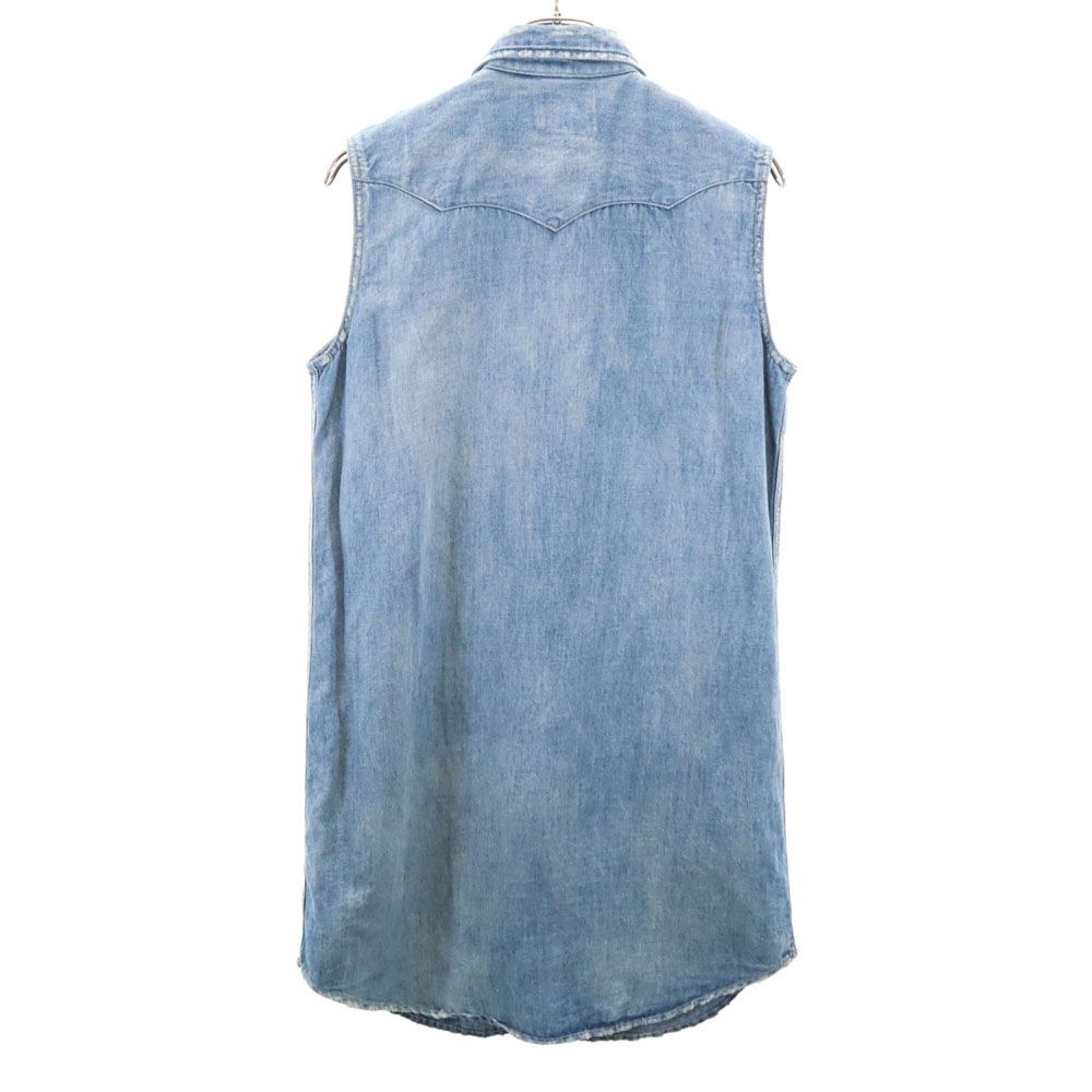 POLO RALPH LAUREN ポロラルフローレン ノースリーブ ウエスタンヨーク ダンガリーデニム ワンピース 8 ウォッシュブルー レディース