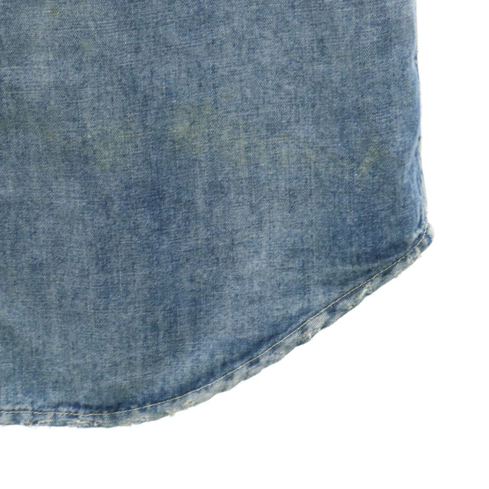 POLO RALPH LAUREN ポロラルフローレン ノースリーブ ウエスタンヨーク ダンガリーデニム ワンピース 8 ウォッシュブルー レディース