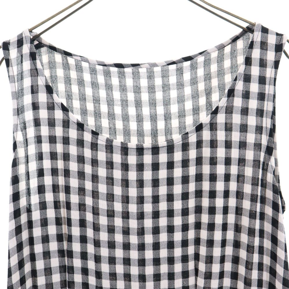 COMME des GARCONS コムデギャルソン 90s 1995年 日本製 チェック柄 ノースリーブ 膝丈ワンピース M ブラック 他 レディース