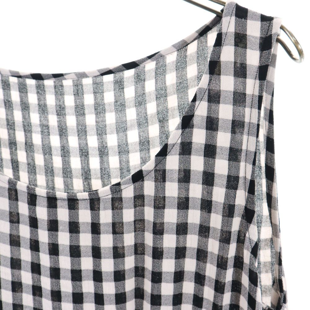 COMME des GARCONS コムデギャルソン 90s 1995年 日本製 チェック柄 ノースリーブ 膝丈ワンピース M ブラック 他 レディース