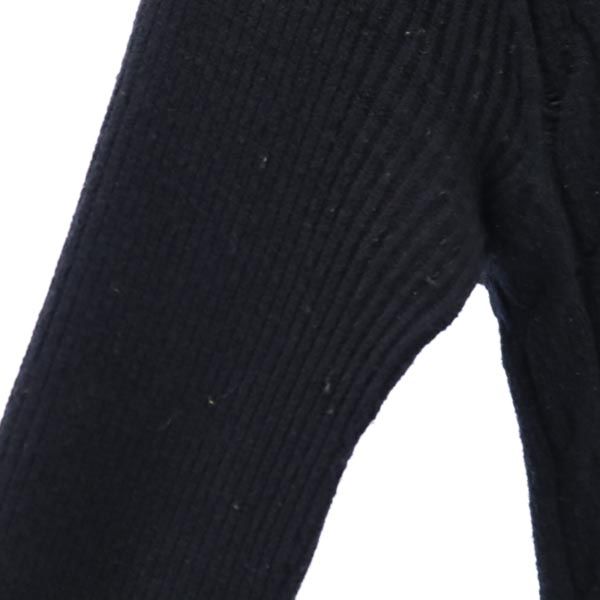 STEFANEL ステファネル イタリア製 ウールブレンド 長袖 ニット ワンピース M 黒 レディース