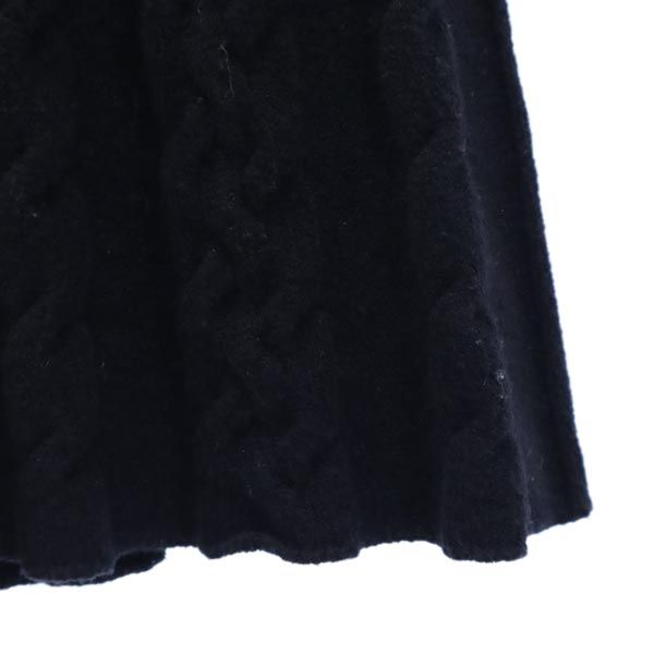 STEFANEL ステファネル イタリア製 ウールブレンド 長袖 ニット ワンピース M 黒 レディース