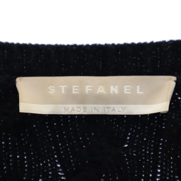 STEFANEL ステファネル イタリア製 ウールブレンド 長袖 ニット ワンピース M 黒 レディース
