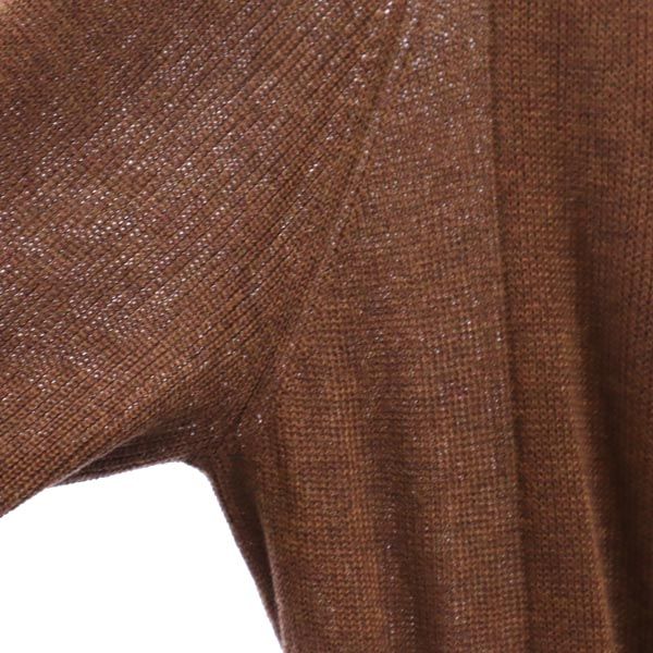 AMERI UNDRESSED アメリ 長袖 ショールカラー ロングニット カーディガン S ブラウン レディース
