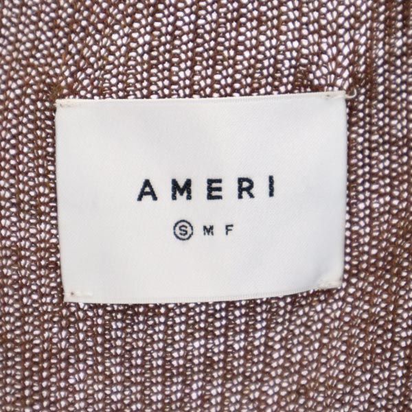 AMERI UNDRESSED アメリ 長袖 ショールカラー ロングニット カーディガン S ブラウン レディース
