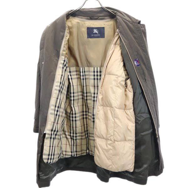 BURBERRY バーバリー 日本製 三陽商会 2WAY 中綿 ステンカラーコート M カーキ 裏ノバチェック メンズ